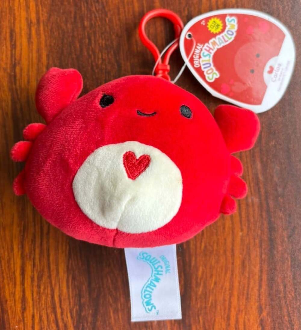 Squishmallows Carlos the Crab Clip On 3 Inch Plush 2022